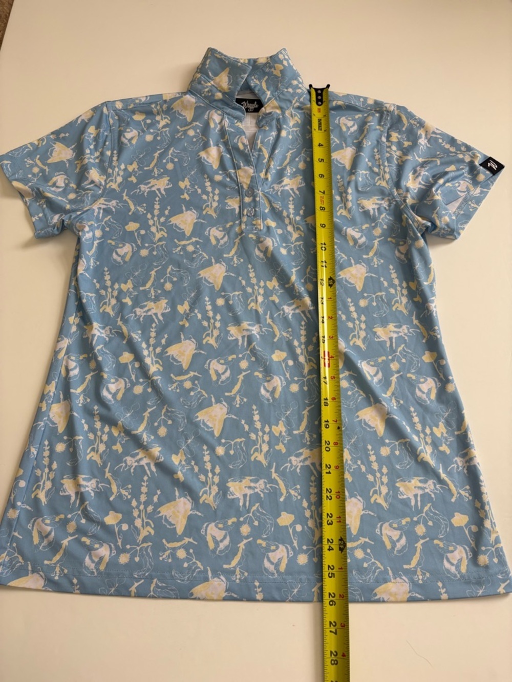 Waggle Women Golf Polo Bee Pattern Short Sleeve Size Large - Picture 5 of 7